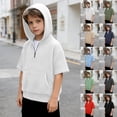 thumbnail image 5 of Waffle Hoodies Boys Zipper Short-Sleeved Red Toddler Hoodie Sweatshirts Size 13-14 Years, 5 of 5