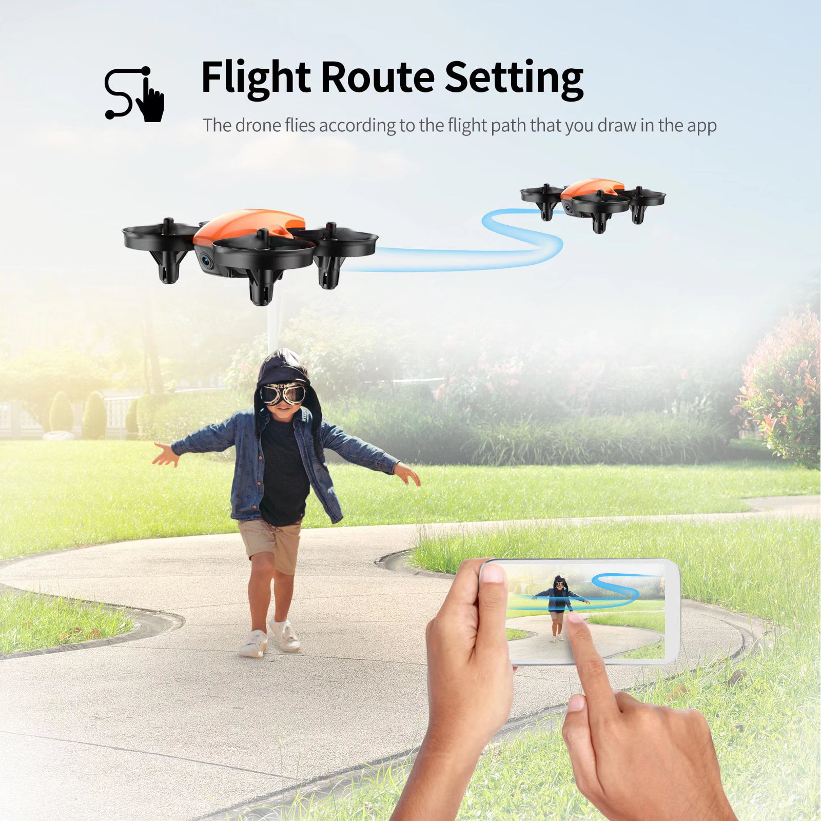 Potensic Upgraded A20 Mini Drone Easy to Fly Even to Kids and Beginners RC Helicopter Quadcopter with Auto Hovering Extra Batteries and Remote Control-Green Headless Mode 