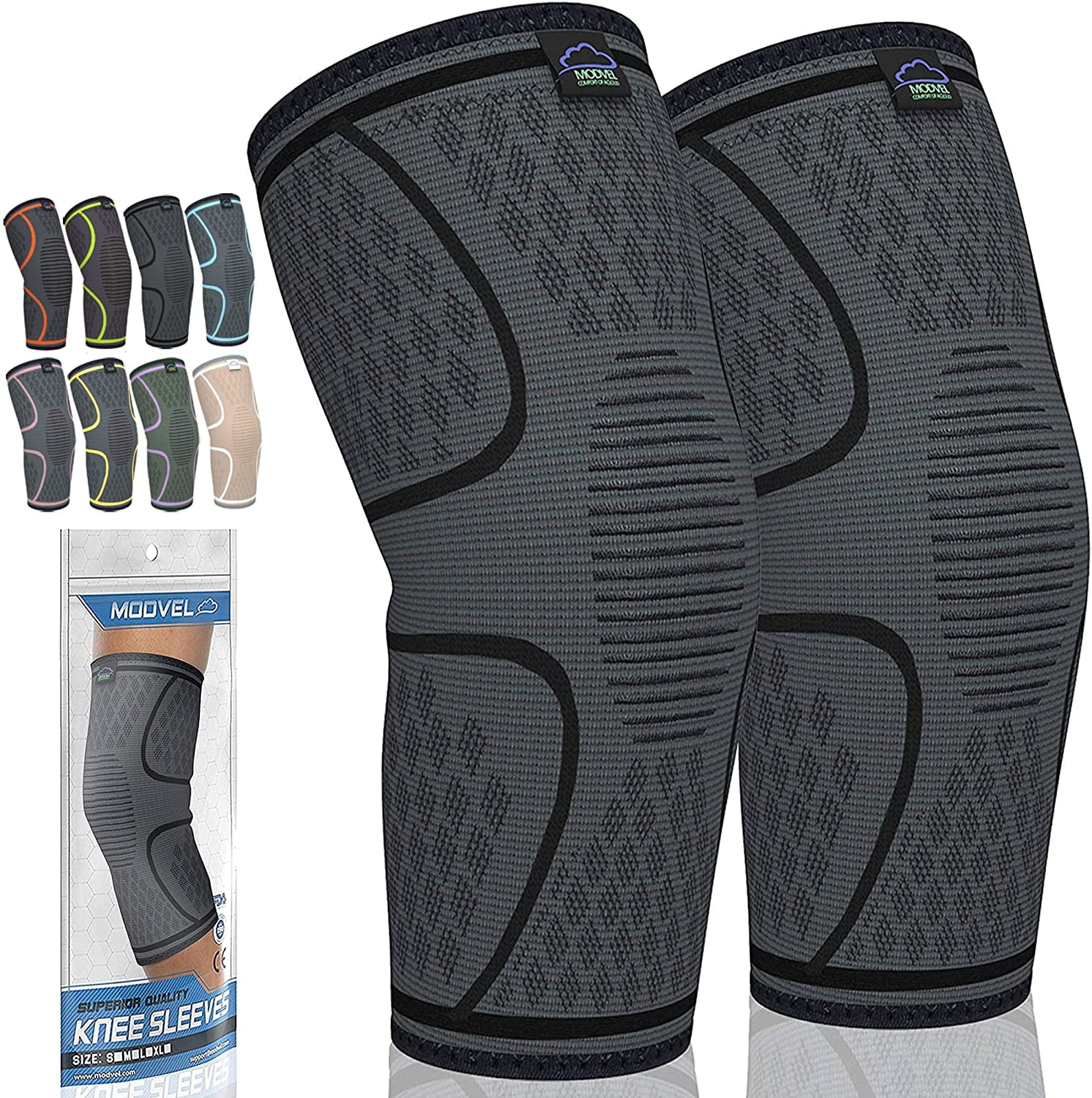 2 Pack Knee Brace, Knee Compression Sleeve for Men & Women, Knee Support  for Running