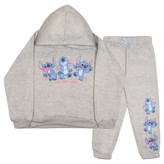 Disney Lilo & Stitch Girls 2-Piece Set - Pullover Hoodie & Jogger Pants 2-Pack Bundle Set for Kids and Toddlers (Sizes 3T-16)
