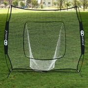 Costway 7X7' Baseball Softball Practice Hitting Batting Training Net Bow Frame Black Bag by Costway