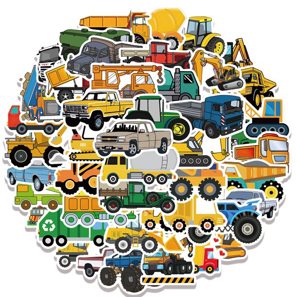Lot de 200 autocollants imperméables pour enfants, camion de pompier, voiture de police, tracteur agricole et camion poubelle pour enfants, pour bouteille d'eau, ordinateur portable, scrapbooking Lot de 200 autocollants imperméables pour enfants, camion de pompier, voiture de police, tracteur agricole et camion poubelle pour enfants, pour bouteille d'eau, ordinateur portable, scrapbooking