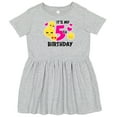 thumbnail image 3 of Inktastic Its My 5th Birthday with Smiling Emoticon Girls Toddler Dress, 3 of 5