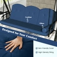 thumbnail image 2 of Gymax 3-Seat Patio Swing Chair w/ Adjustable Canopy Thickened Cushions Pillow Outdooor Navy, 2 of 8