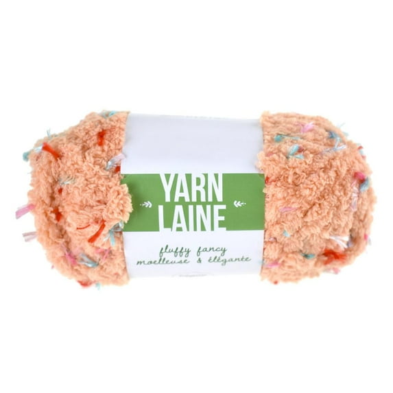 Fluffy Fancy Polyester Yarn Bundle, 27-Yard, Peach