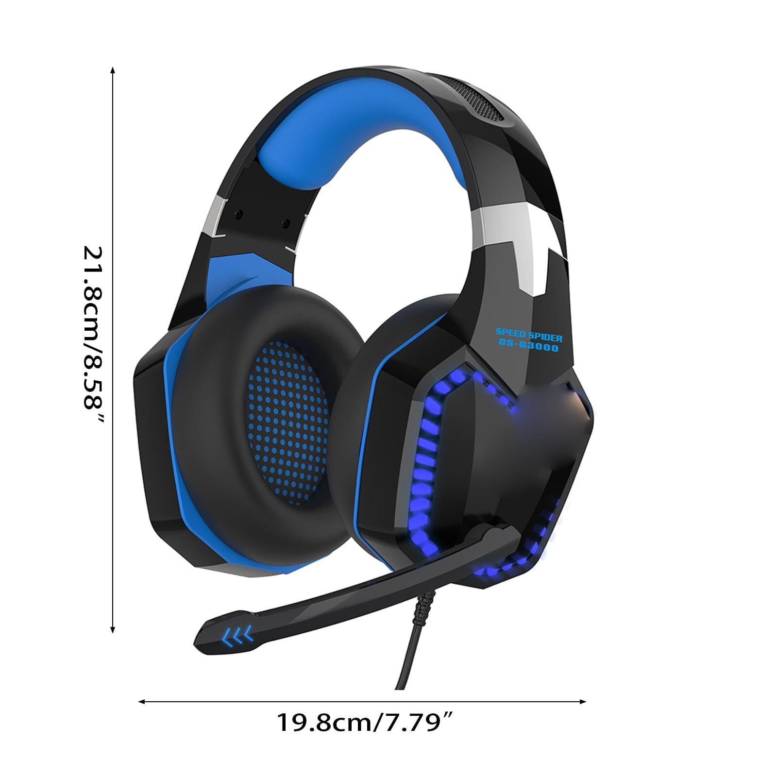 3.5mm Wired Gaming Headphone Good Sound Quality Over-Ear Headset with Microphone Soft Memory Earmuffs