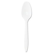 Dart Style Setter Mediumweight Plastic Teaspoons, White, 1000/Carton -DCCS6BW