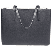 Tory Burch Women's Blake Pebbled Leather Center Zip Tote Purse Black