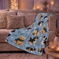 thumbnail image 6 of Winter Puppies Knit Scarves, Playful Pet Portrait Pattern, Warm Flannel Blanket for Cabin and Lodge with Detailed Artwork, Dog Lovers Christmas Gift, Pet Lover Home Decor, 6 of 9