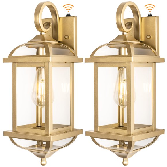 Candelabros de pared para exteriores Roravilila, 46 cm, dorados, IP65, impermeables, paquete de 2
