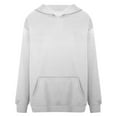 thumbnail image 6 of Fgnfyis Women's Autumn and Winter Solid Color Thin Style Plus Size Pocket Long Sleeved Hooded Sweatshirt Pullover Sweatshirt Womens Hoodies White XXL, 6 of 9