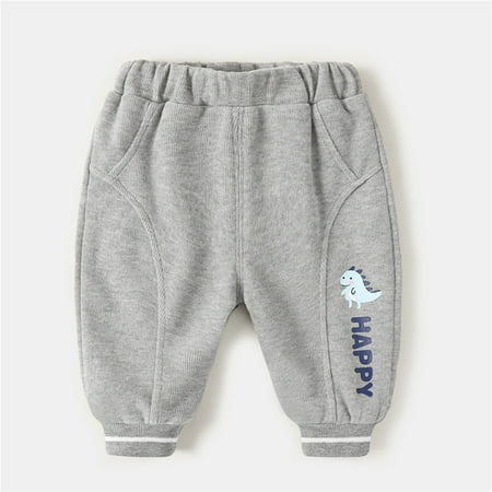 

NECHOLOGY Children Toddler Kids Baby Boys Girls Cute Cartoon Animals Letter Pants Trousers Outfits School Uniforms Boys Pants Grey 3-4 Years