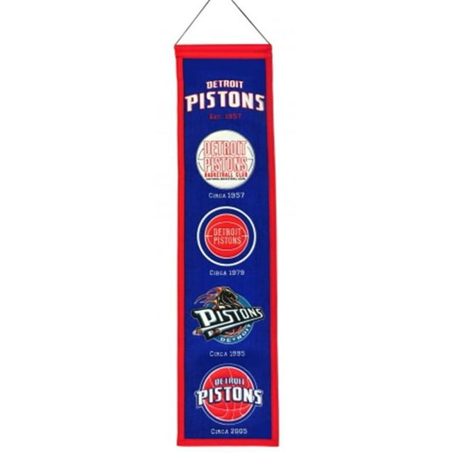 Winning Streak Sports 48003 Detroit Pistons Heritage Banner