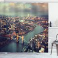 thumbnail image 1 of Ambesonne London Shower Curtain, Thames River and Bridge, 69"Wx75"L, Almond Green Orange, 1 of 3