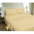thumbnail image 5 of ROYALE LINENS 4 Piece Full Sheets Set - Soft Brushed 1800 Microfiber Bedding - 1 Fitted, 1 Flat Sheet, 2 Pillow Cases - Wrinkle Free & Fade Resistant - Hotel Luxury Bed Sheets (Stripe Sand, Full), 5 of 9