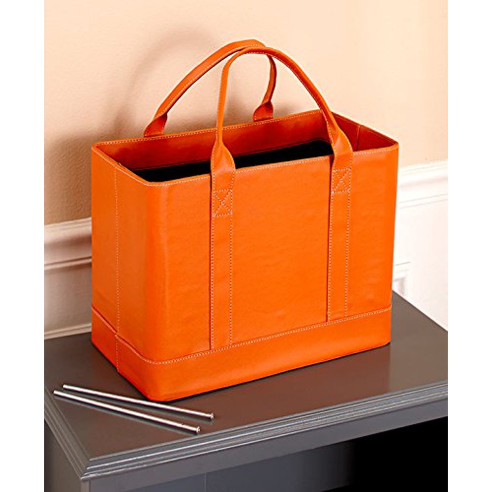 The Lakeside Collection Chic File Organizers, Orange, 14"W x 9"D x 101