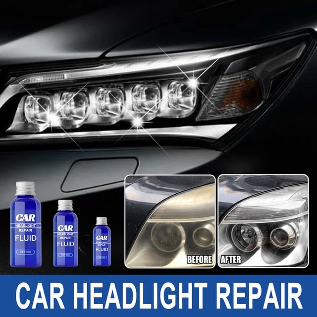 Xihbxyly Líquido Reparador de Faros de Coche, Alta Resistencia a La Oxidación, Elimina El Amarilleo y Los Arañazos, Fácil Aplicación, Apto para Coches y Motos, Presentaciones de 10 Ml, 30 Ml y 50 Ml.