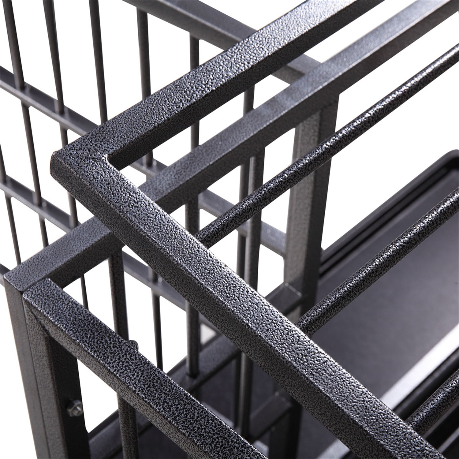 Pefilos 48" Large Dog House Indoor for Dogs, Heavy Duty Dog Crate, Escape Proof Dog Cage Kennel with Removable Tray and Wheels, Black, L Pefilos 48" Large Dog House Indoor for Dogs, Heavy Duty Dog Crate, Escape Proof Dog Cage Kennel with Removable Tray and Wheels, Black, L