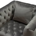 thumbnail image 6 of Crawford Tufted Chair in Dusk Grey Velvet w/ Polished Metal Leg  Trim by Diamond Sofa, 6 of 8