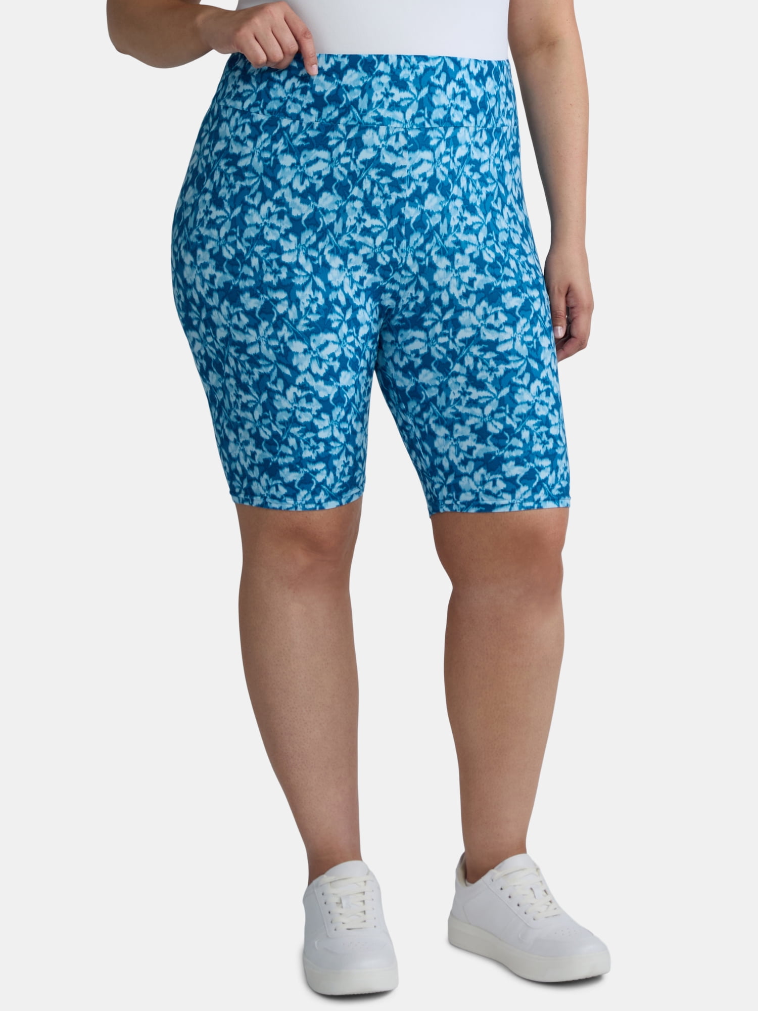 Terra & Sky Women’s Plus Size Bike Shorts, 10" Inseam, 2-Pack, Sizes 0X-5X