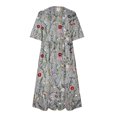 thumbnail image 5 of GaThRRgYP Flowy Dresses for Women,Women Fashion Printed Short Sleeve Round-neck Long Dress Gray M, 5 of 5