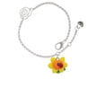 thumbnail image 2 of Delight Jewelry Fimo Clay Sunflower with Ladybug Silver-tone Rose Link Chain Bracelet, 6.25"+1.75" Extender, 2 of 4