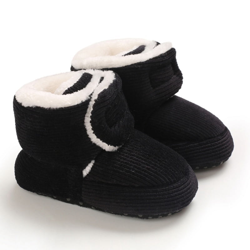 Grey 11cm Alamana Lace-up Infant Baby Girls Soft Sole Anti-Slip Prewalker Toddler Shoes Snow Boots 