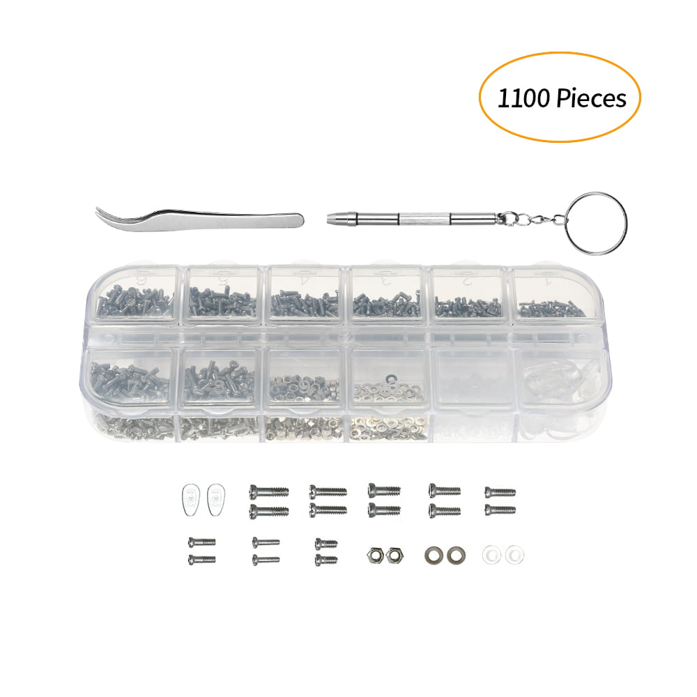 5 Pairs Details about   1100Pcs Eyeglass Glasses Spectacles Tiny Screws Nut Washer Assortment 