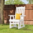 thumbnail image 2 of VINGLI Outdoor Glider Chair Wood Patio Glider with Cup Holder, Porch Glider with Smooth Rocking Mechanism, Heavy Duty 600 LBS, White, 2 of 14