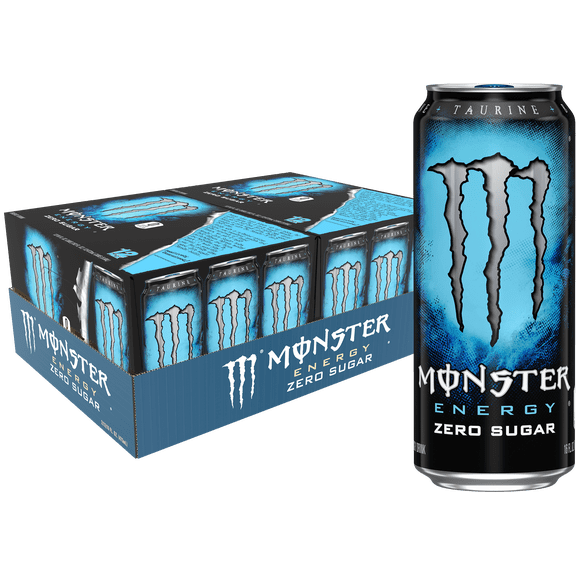 (24 Cans) Monster Energy Zero Sugar, Energy Drink, 16 fl oz, 2X12PK