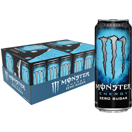 (24 Cans) Monster Energy Zero Sugar, Energy Drink, 16 fl oz, 2X12PK
