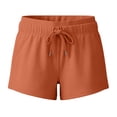 thumbnail image 5 of YVNAURA Womens High Rise Elastic Shorts with Pockets, 2026 Summer Casual Pull On Tummy Control Yoga Shorts for Women, Lightweight Breathable Outdoor Sports Gym Running Shorts,Orange,XL, 5 of 6