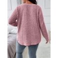 thumbnail image 3 of Women'S Plus Size Casual Knitted V-Neck Long Sleeve Sweater Light Pink XXXL, 3 of 6