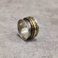 thumbnail image 6 of Hammer Spinner Band, Bohemian Ring, 925 Sterling Silver Ring, Spinning Thumb Ring, Three Tone Ring, Fidget Ring, Handmade Jewelry, Christmas Oxidized, Brass Copper Band, Anxiety Ring, Mans Band Gifts, 6 of 6