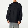thumbnail image 1 of pstuiky camisas de manga larga para hombre, Blusas y camisas casuales de cuello redondo y manga larga de color liso para hombre Tops de hombre xxxl, 1 of 5