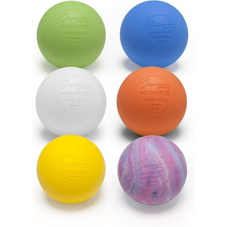 Champion Sports Lacrosse Balls: Official Size Sporting Goods Equipment for Professional College & Grade School Games Practices & Recreation – NCAA NFHS and SEI Certified – 6-Pack – Assorted Champion Sports Lacrosse Balls: Official Size Sporting Goods Equipment for Professional College & Grade School Games Practices & Recreation – NCAA NFHS and SEI Certified – 6-Pack – Assorted