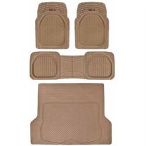 Motor Trend DeepDish Car Floor Mats 3 Piece with Cargo Trunk Mat, Large, 100 Percent Odorless Clean Rubber, 3 Colors