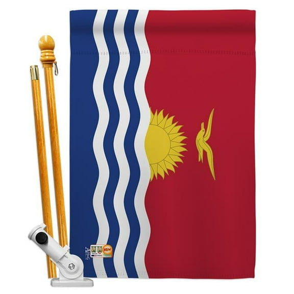 Americana Home & Garden AA-CY-HS-140127-IP-BO-D-US18-AG 28 x 40 in. Kiribati Flags of the World Nationality Impressions Decorative Vertical Double Sided House Flag Set & Pole Bracket Hardware Flag Set