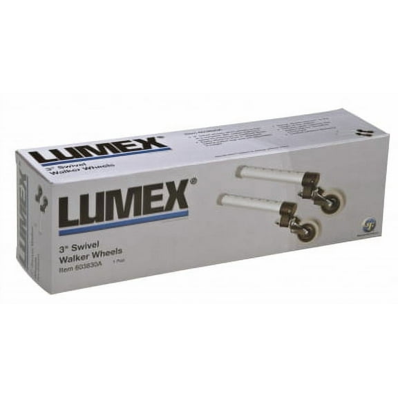 Lumex 603850A Swivel Walker Wheel, 5" Diameter, Aluminum (Pack of 2)