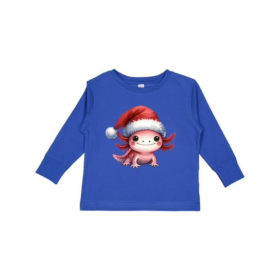 Inktastic Christmas Axolotl Boys or Girls Long Sleeve Toddler T-Shirt