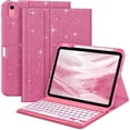 thumbnail image 1 of Funda con teclado FINTIE para iPad 11" 10,9" Bluetooth retroiluminada rosa, 1 of 9
