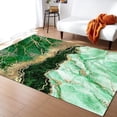 thumbnail image 2 of Green Stone Gold Stripe Area Rug, Abstract Crystal Marble Print Rugs, Non Slip Machine Washable Easy Care Carpet For Indoor Living Room Bedroom Study Apartment Home Decor 5 x 7ft, 2 of 6