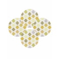 thumbnail image 7 of 13 Inch Round Placemats Set of 4, Yellow Orange Moroccan Non Slip Heat Insulation PP Table Mats, Vintage Boho Geometric Pattern Gray Washable Place Mats for Kitchen Dining Party Table Decor, 7 of 7