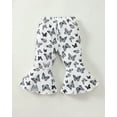 thumbnail image 4 of Infant Girls Clothes Baby Girl Pants Toddler Leggings 3 Pack Flare Baby Pants 3 6 9 12 18 24 Months Bell-bottoms for Girls Leopard White Black, 4 of 8
