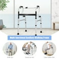 thumbnail image 5 of Costway One-button Folding Walker Aluminum Walking Frame w/ Adjustable Height, 5 of 12