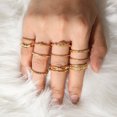 thumbnail image 4 of Dalazy 12pcs/set Women Vintage Ring Girls Rhinestone Alloy Retro Ring Hand Jewelries Holiday Gift, 4 of 9