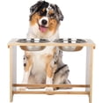 thumbnail image 4 of PETMAKER Elevated Dog Bowls with 15-Inch Tall Bamboo Raised Stand, 4 of 11