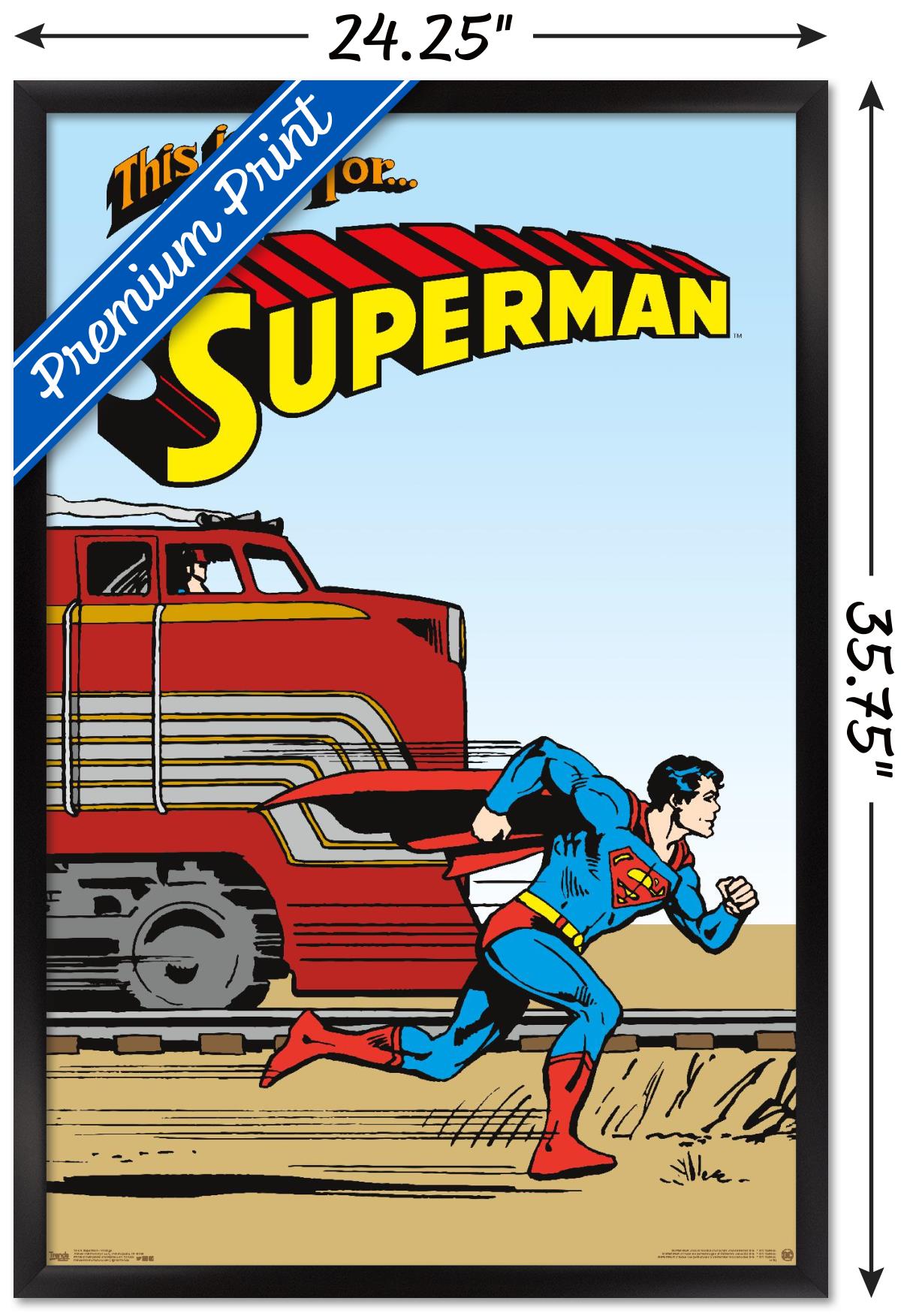 DC Comics - Superman - Vintage Wall Poster, 22.375" x 34", Framed