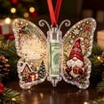 thumbnail image 4 of Christmas Cash Gift Butterfly Ornament, Acrylic Money Holder for Rolled Bills, Christmas Gnome Holiday Tree Hanging Decoration for Family Gift Giving, 5.12 x 4.33 Inch, 4 of 7