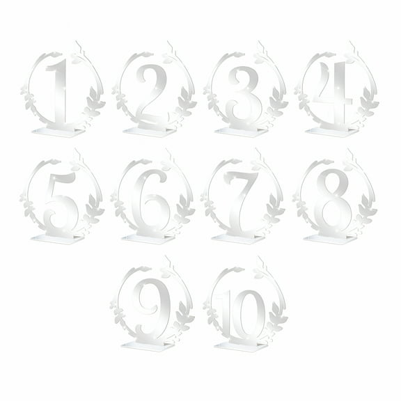 LAMIRO ACRYLIC TABLE NUMBERS 1-10 Gold Wedding Table Decor Centerpiece Banquet Sign,Silver